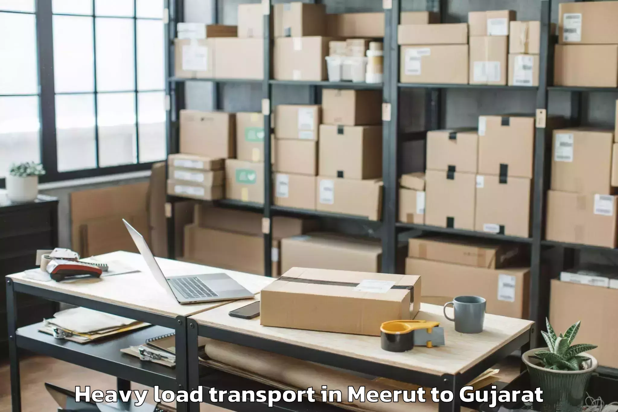 Top Meerut to Gandhidham Heavy Load Transport Available